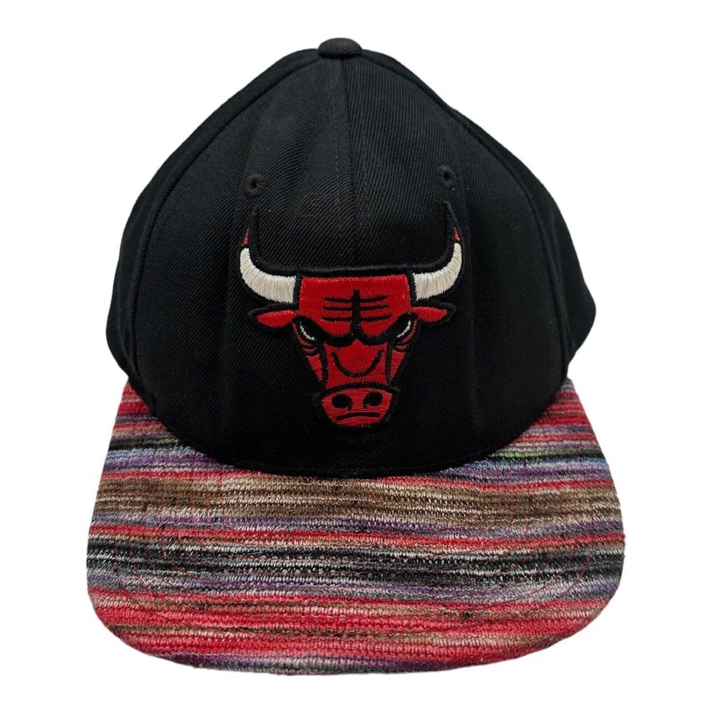 Mitchell & Ness NBA Chicago Bulls Logo Embroidered Snapback Hat Cap Colorful